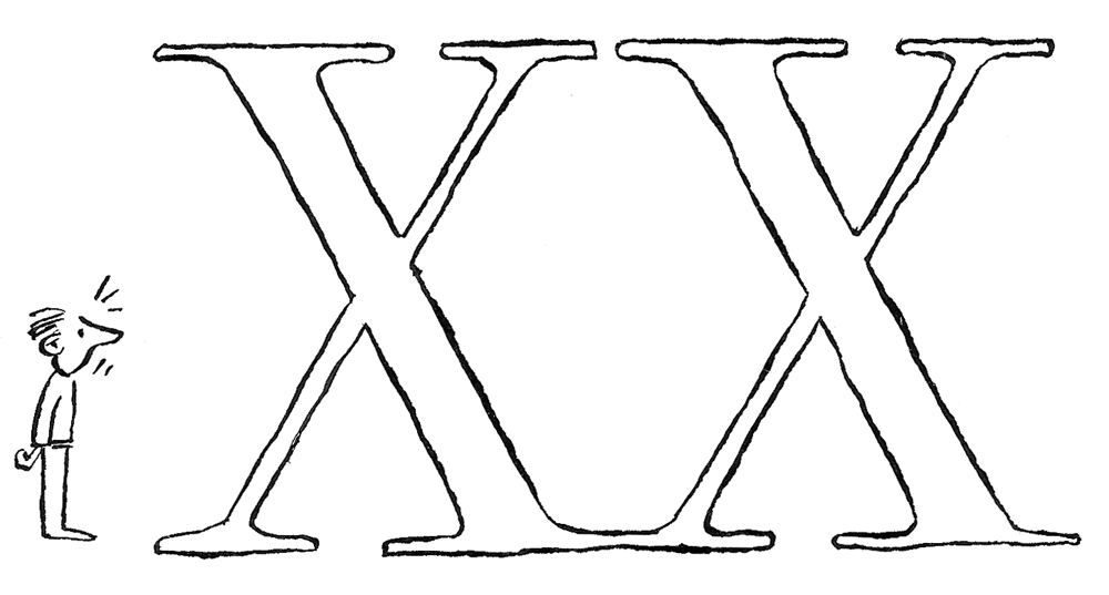 Illustration: XX (Buchstabe X im »ABC für Webmenschen«»)